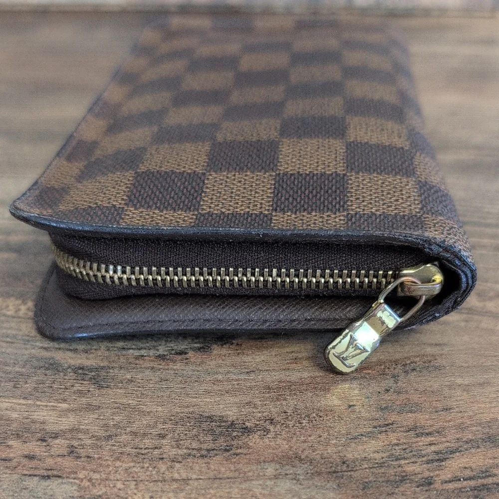 Louis Vuitton Rich Brown Damier Ebene Leather Zippy Long Wallet